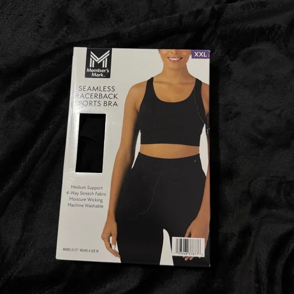 Member’s Mark Seamless Racerback Sports Bra Black XXL NWT - Picture 3 of 5